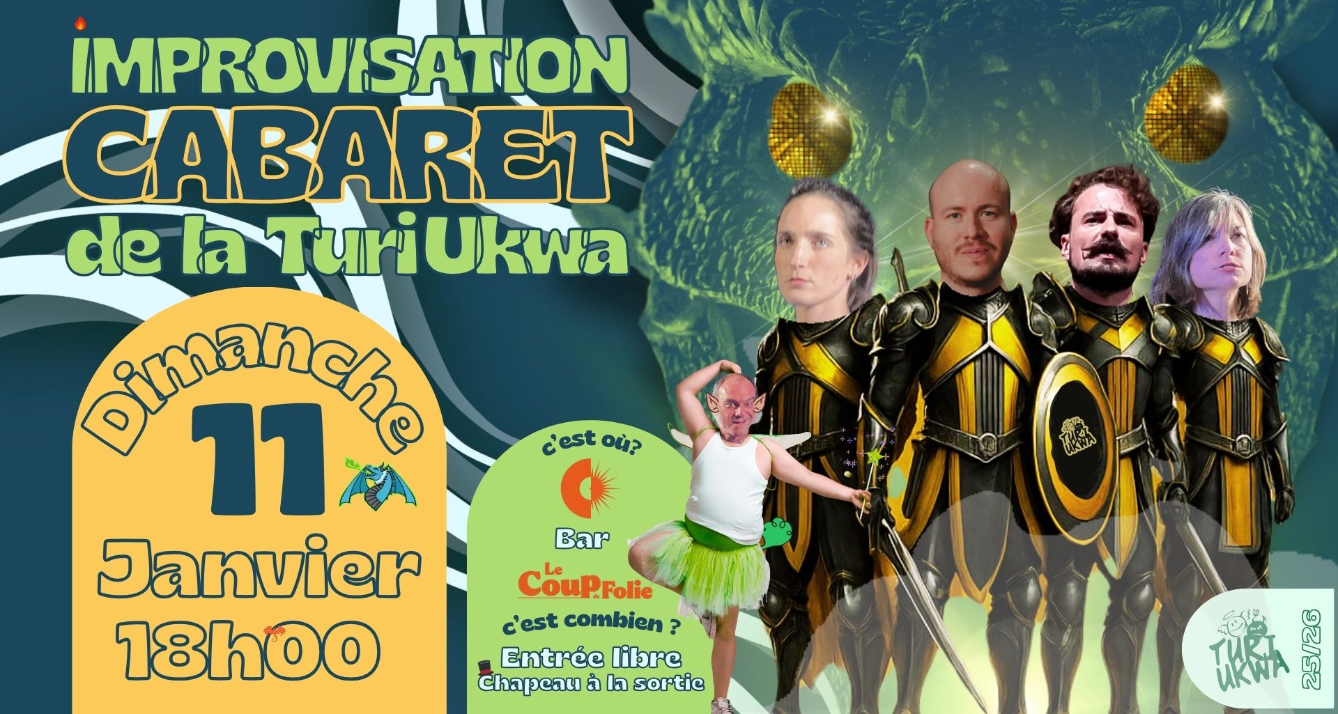 Cabaret d’improvisation du 11 janvier 2026, au Coup de Folie